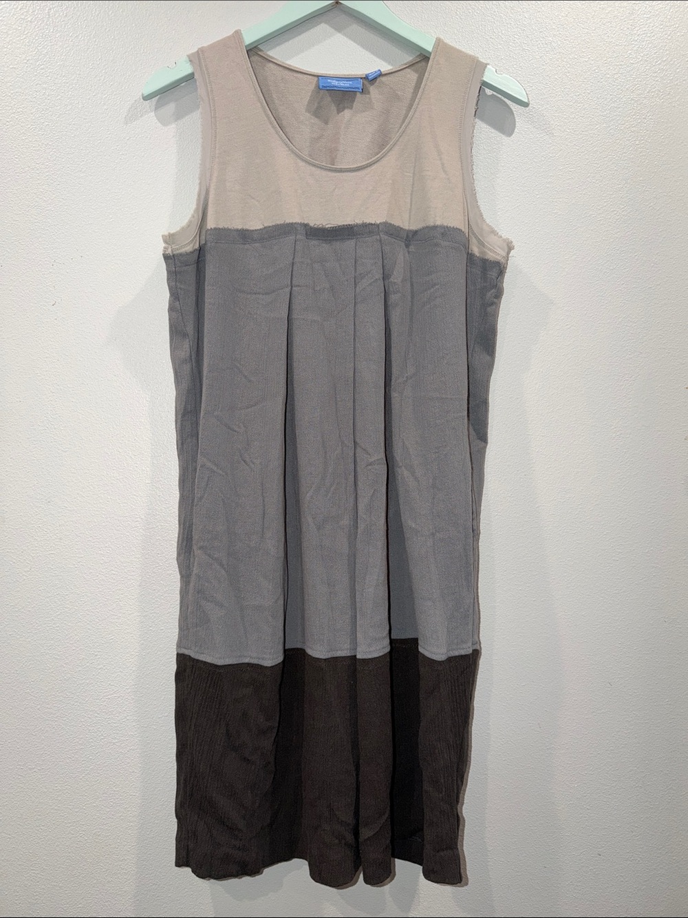 Simply Vera Vera Wang Colorblock Tank Dress in Beige, Gray & Black Size Large